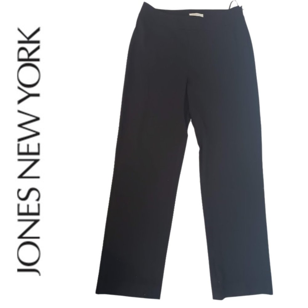 Jones New York Sport Black Stretch Pants w/ side zipper, SZ 10